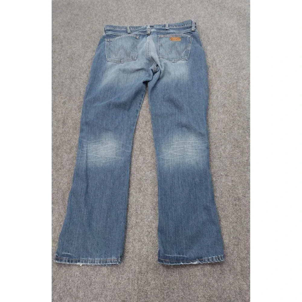 Wrangler Jeans Mens 38x36 Blue Slim Boot Cut Western Ranch Cowboy Cotton Denim